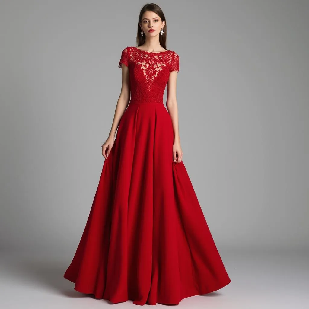 Cocktailkleid mit Spitzendetails