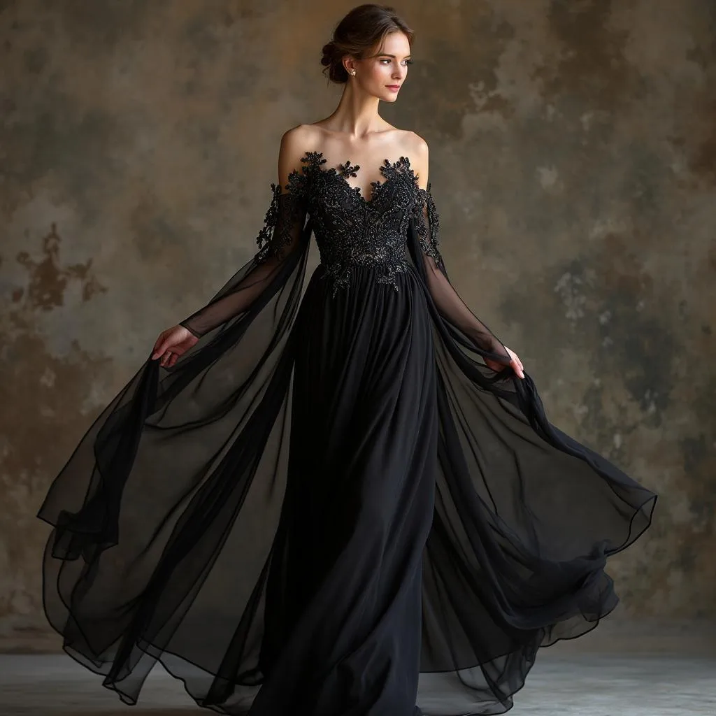Abendkleid aus Seidenchiffon